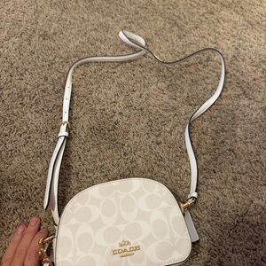 Coach Cream Crossbody Bag with Gold Accents
